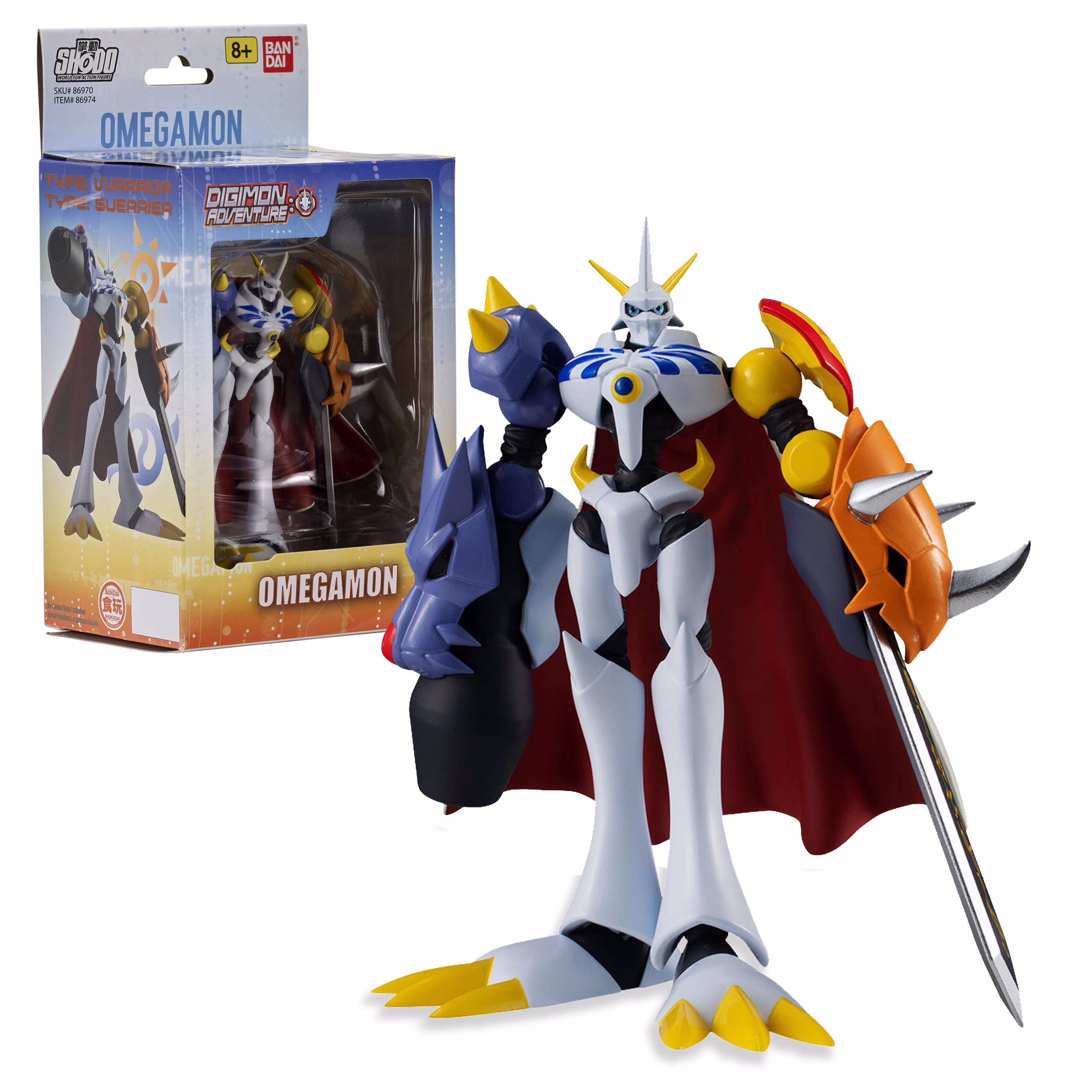A Digimon-style figure shown with packaging for authenticity and condition checks